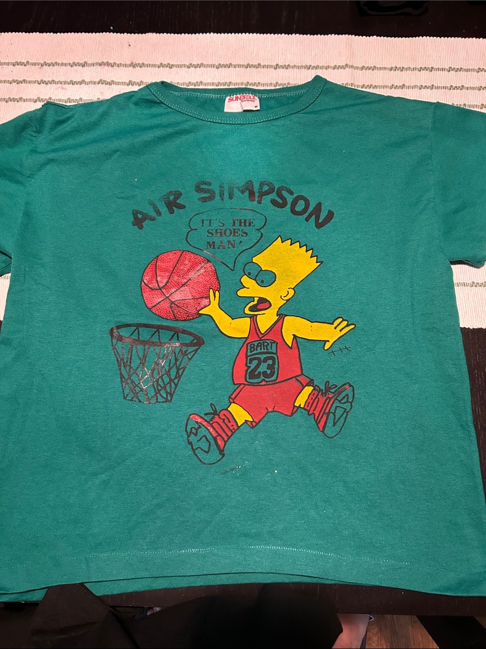 Sunbelt Teal Boys Tee with Bart Simpson Basketball Graphic - Yellow & Red Print